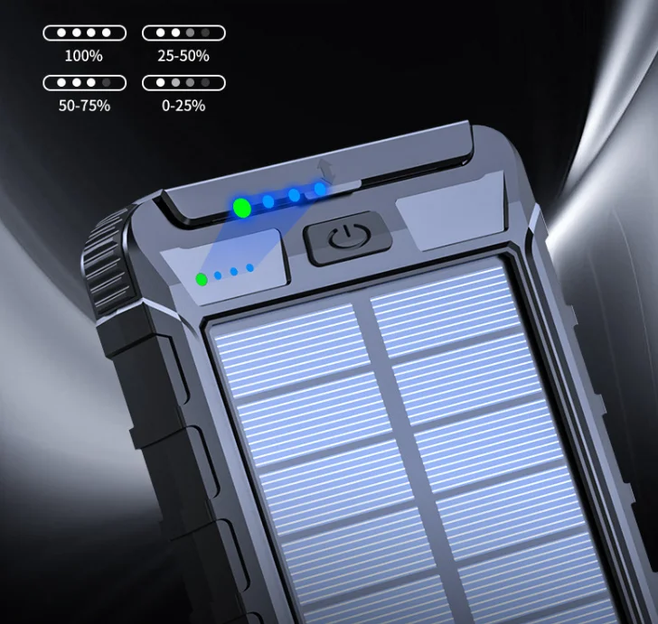 
Solar Power Bank Portable Charger for Camping External Battery Backup with Dual 2 USB Port Solar Charger 20000mAh 