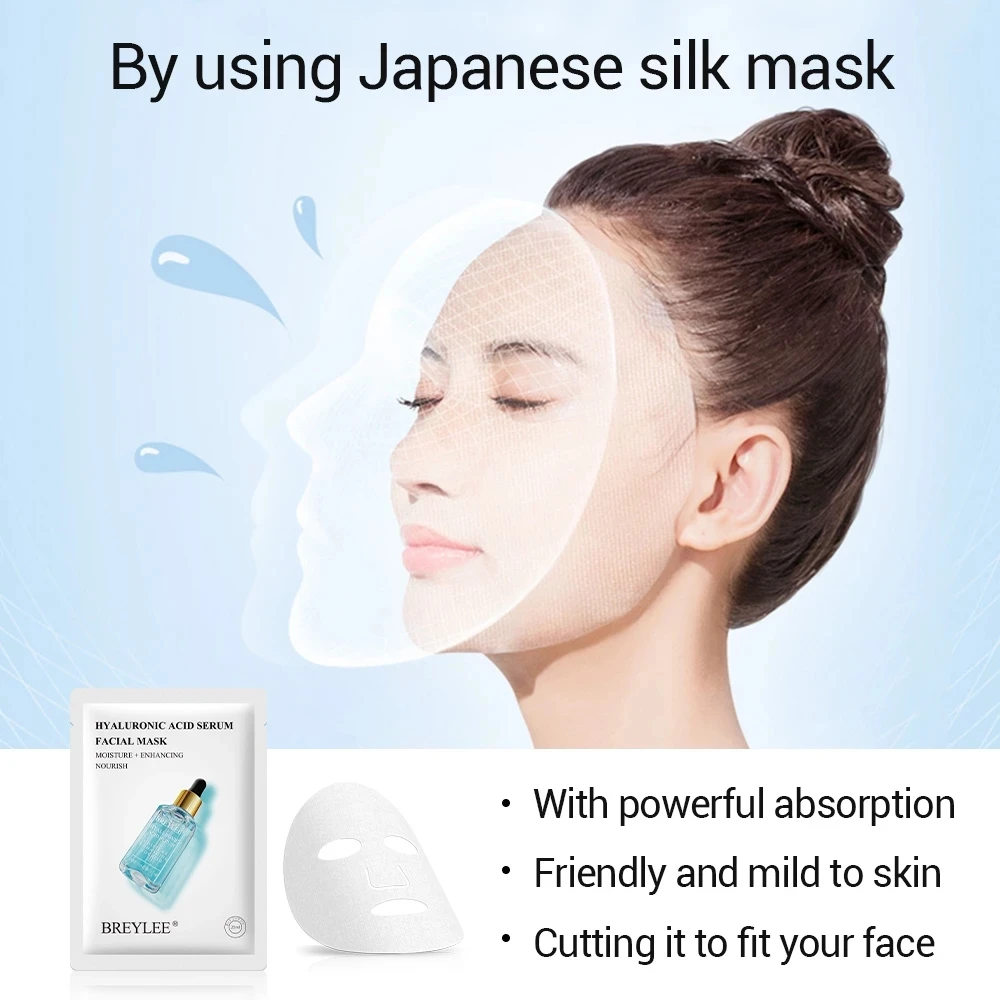 BREYLEE Facial Mask Acne Treatment Retinol Repair Whitening Moisturize Anti-Aging Oil Control VC Serum Sheet Face Mask Skin Care