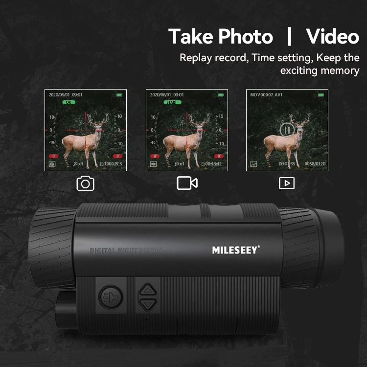 Mileseey NV20 200 м расстояние в жесткий темное время суток телескоп ночное областей видение монокулярный прибор ночного видения
