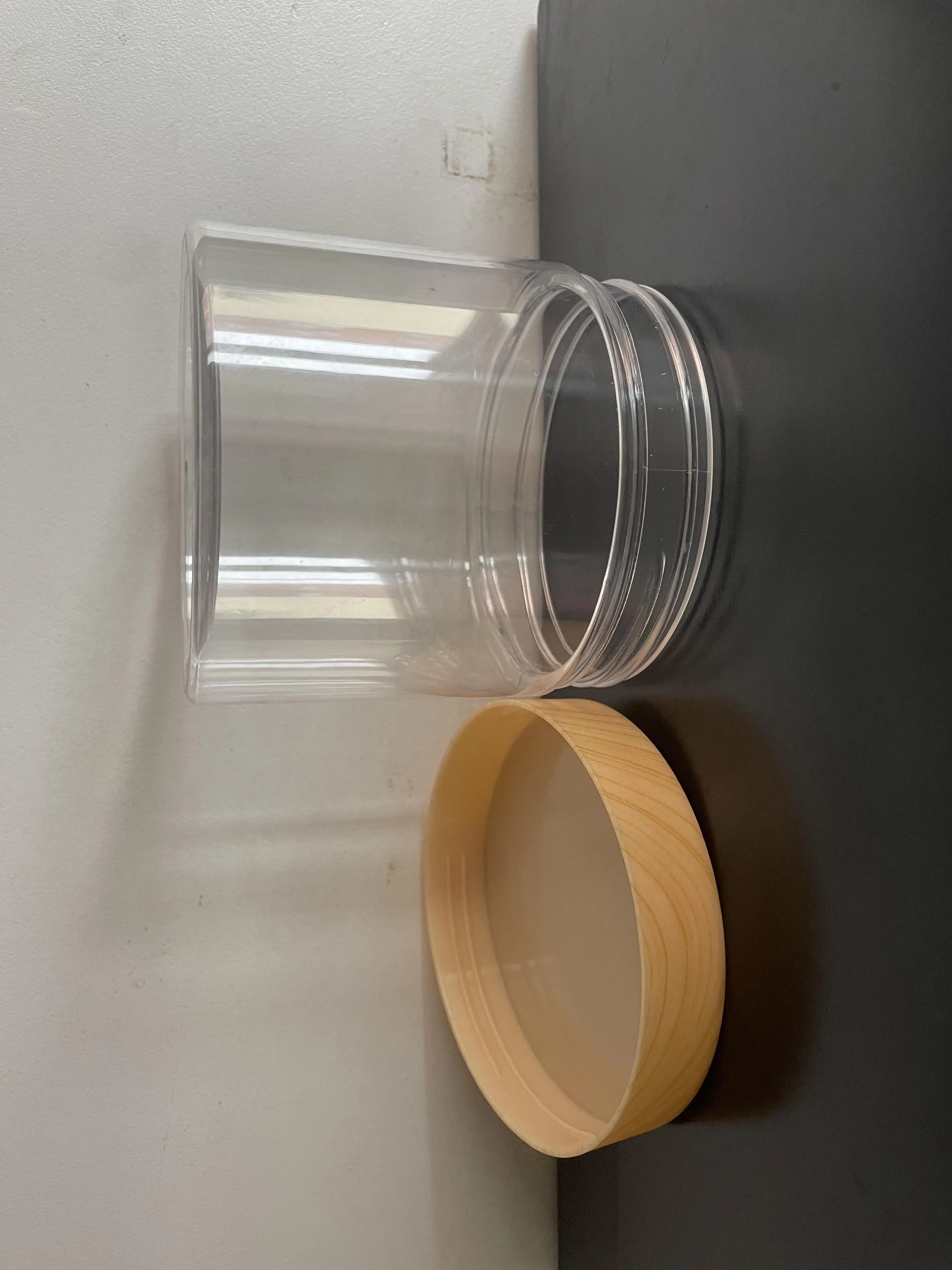 Transparent 150ml Pet Jar with Plastic Bamboo Lid for Storing Candy Pet Food Cookie Sugar Capacities 50g and 100g