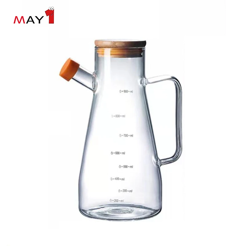 
Eco-friendly lead free 500ml 650ml cooking olive oil glass storage bottle, Vinegar Bottle Dispenser with Cork 