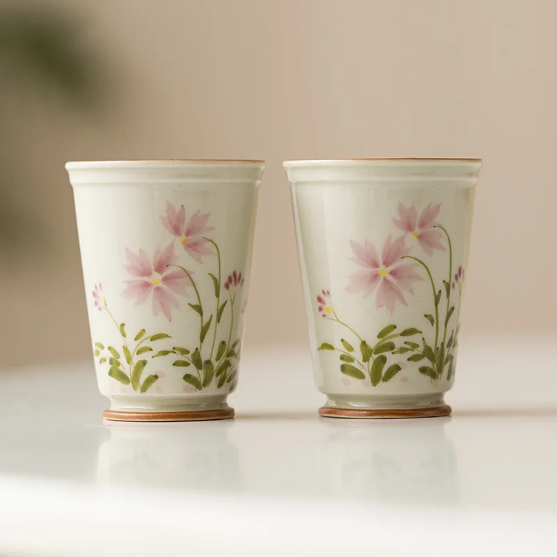 Hand-painte Daisy Smelling Cup ceramic Tea Cup