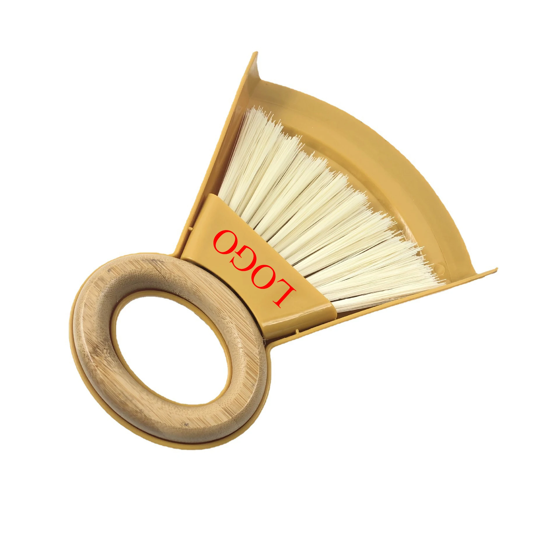 Bamboo wood wooden mini portable table household brush broom and dustpan set