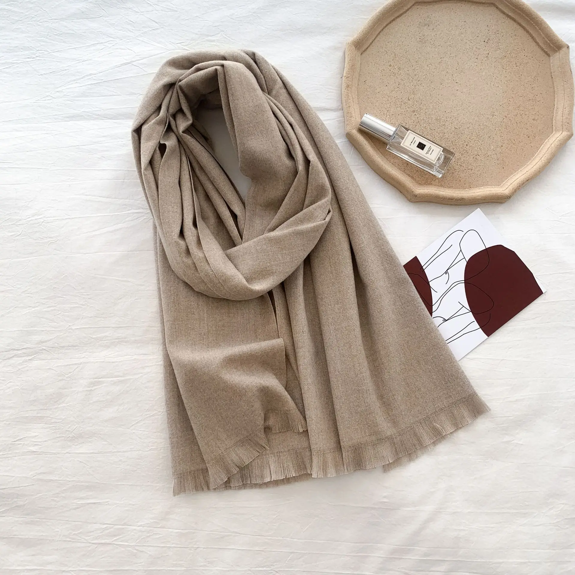 Comfortable customize small size cotton jersey Scarves Breathable Premium Pleated Wrap Ribbed Jersey Hijabs Head Stretchy Scarf