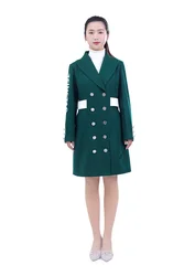 Well-known 700g Melton Fabric Autumn And Winter Green Women Work Clothes