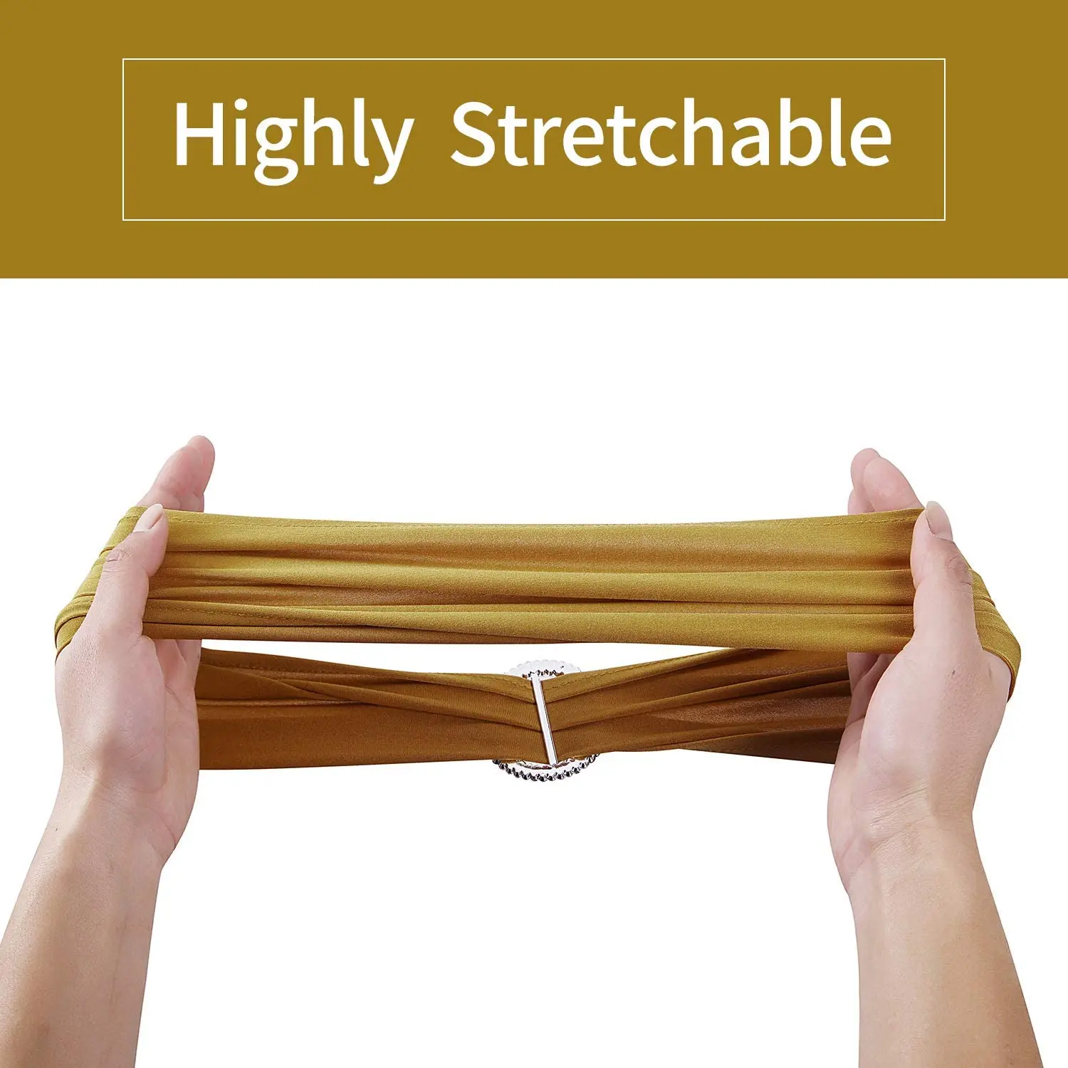 Stretch Spandex Chair Sash Bows Wedding Gold Black Sashes Pink for Party