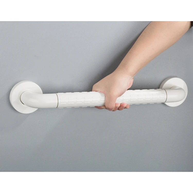 42cm Stainless Steel ABS Coating Wall Mounted Anti-skid White Disabled Safety Toilet Grab Bar Washroom Armrest Handrail