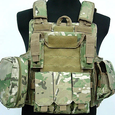 US Molle Combat Assault Plate Carrier Vest Coyote Brown
