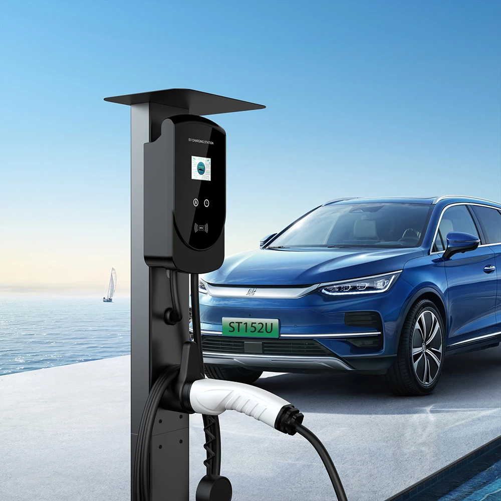 Fisher APP controlled 32A pedestal 3-phase 22KW EV charger ev charger pedestal Walbox Stand