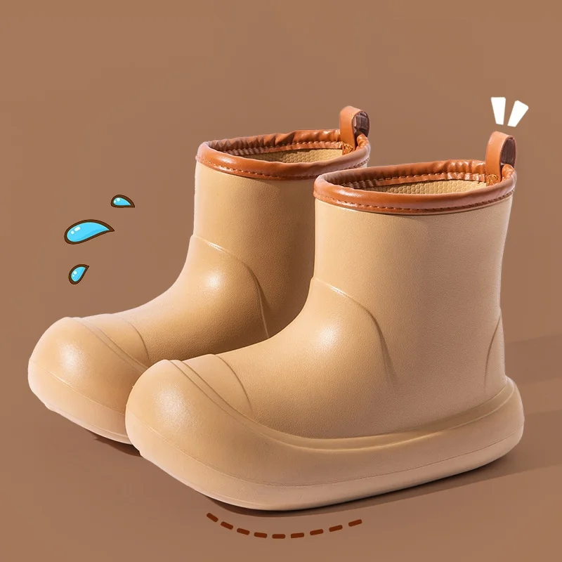 Pink Rain boots new outside wear thick bottom high top fashion non-slip waterproof rain shoes outdoor Four seasons rubber shoes