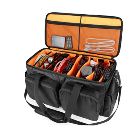 12-Slot Sound Equipment DJ Gear Large Cable File Musician Gig Bag