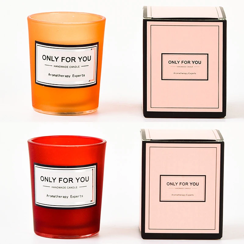 Amazon hot sales luxury frosted glass candles jar 50g candle oil scents fragrance soy scented candles