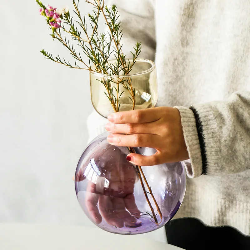 Glass Crystal Vases Large Glass Transparent Vases Hand Blown Glass Vase