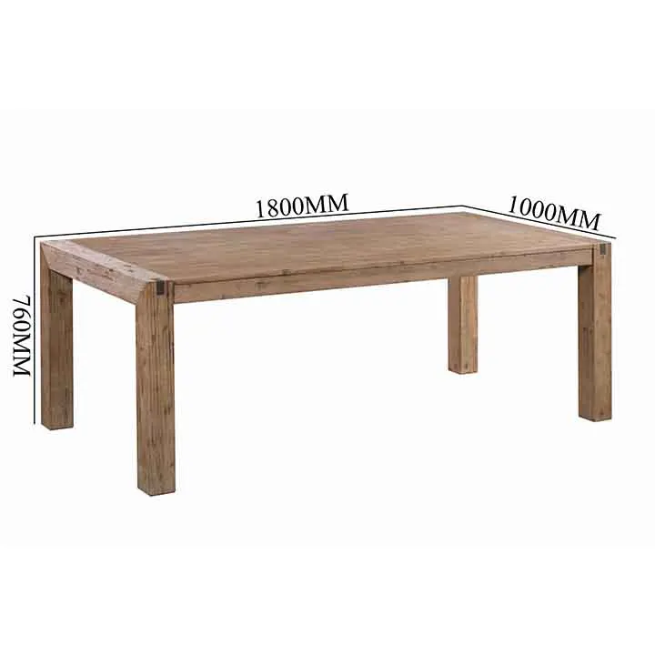 Hot Sale New Luxury European & Modern Style Home Furniture Solid Acacia Wood 1800mm Dining Table For Family Dinner