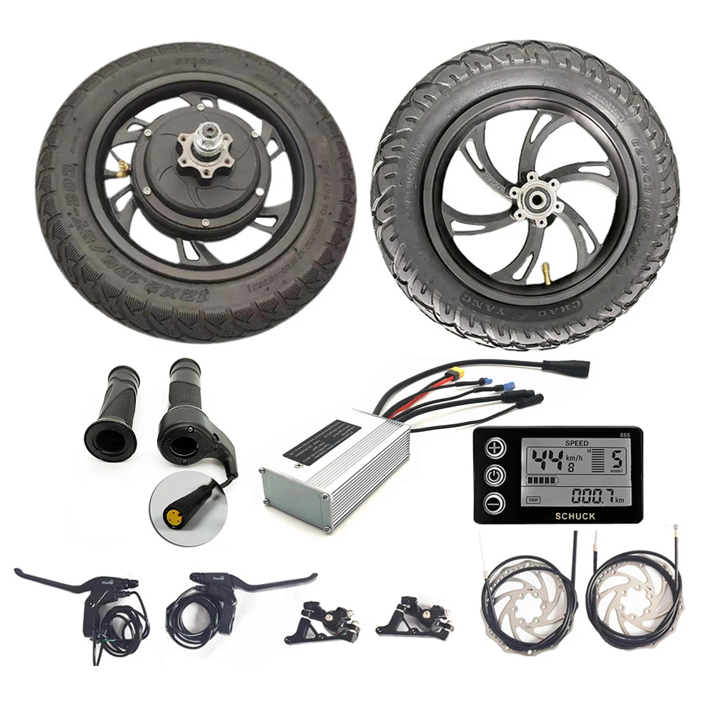 12 inch 36V 48V 500W Waterproof Connector Gearless Brushless Hub Motor Electric Bicycle Conversion Kit Scooter Motor Kit