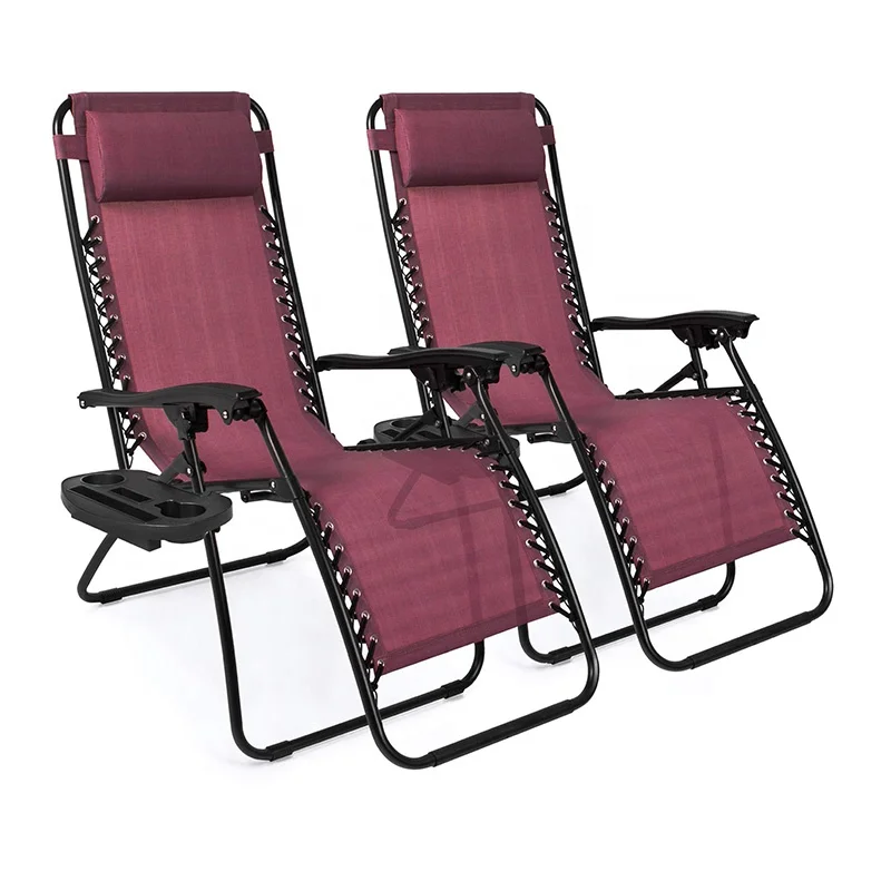 
Gravity Chair Outdoor Luxury Folding Zero Gravity Camping Chair Folding Recliner Lounge Patio Chair with Cup Holder 