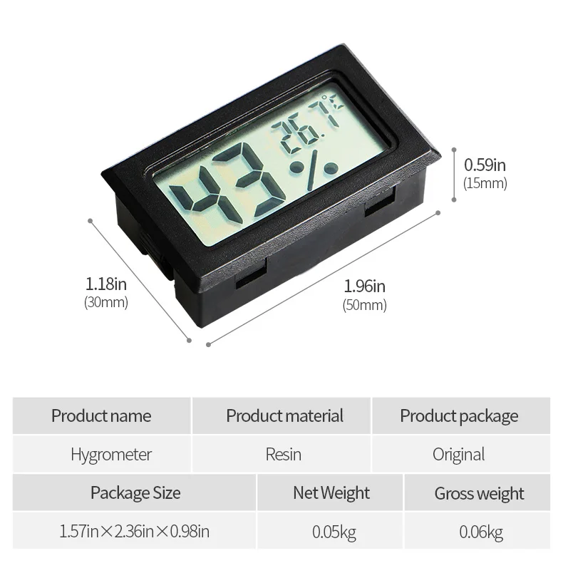 CIGARLOONG Mini Portable Indoor Thermometer Room Hygrometer Gauge Sensor Humidity cigar hygrometer digital cigar hygrometer