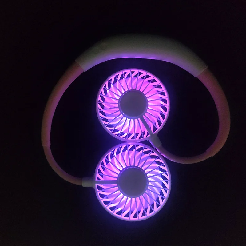 2022 Quality Assurance Fashion Outdoor Neck Fan Cooling Band Fan With Light