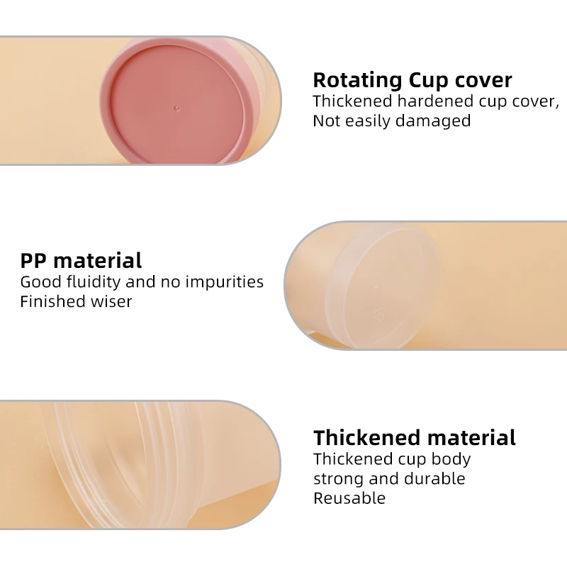 Многоразовая пищевая пластиковая чашка для мороженого круглая десерта пудинга с крышкой