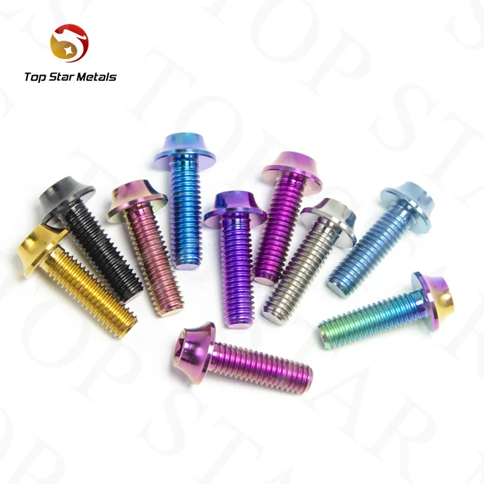 TITST M6 X 12 15 20 25 & M5 X 12 15 20 25mm Button Torx Head titanium Bolt Screw for Bicycle Motorcycle Part