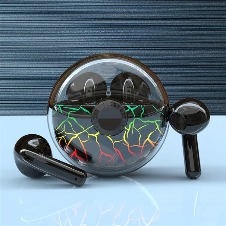 New arrival color crack breathing light smart touch control sport tws wireless gaming headsets magnetic earphones