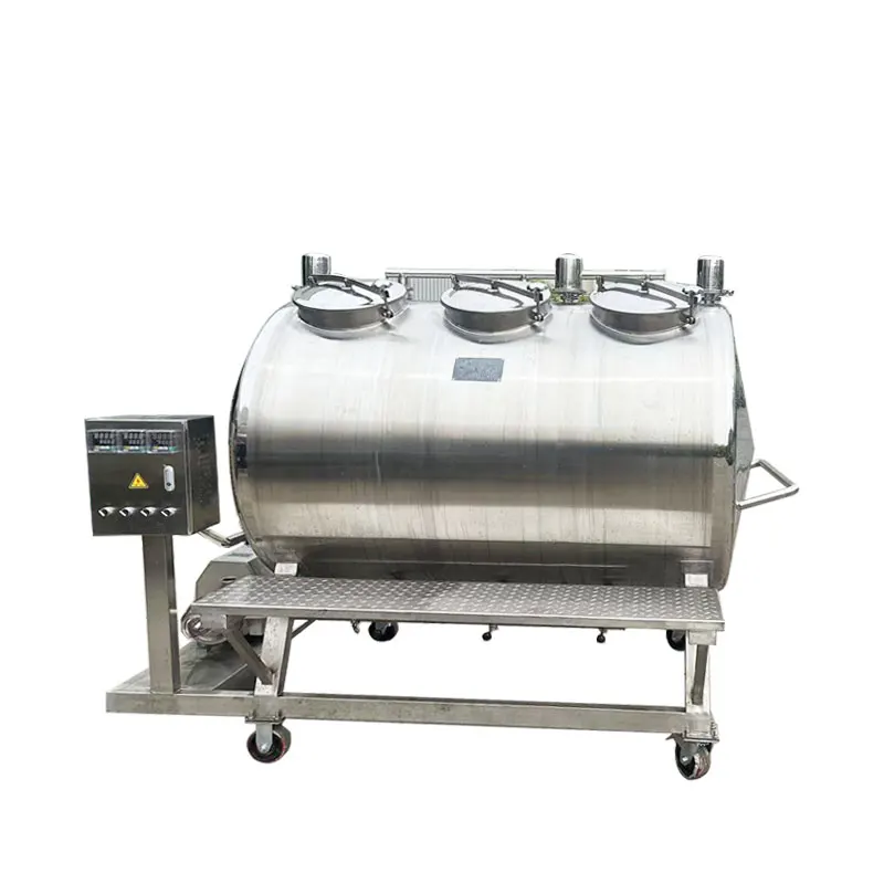 Integrated acid and alkali water movable CIP cleaning system electric heating cleaner for internal cleaning of pipes
