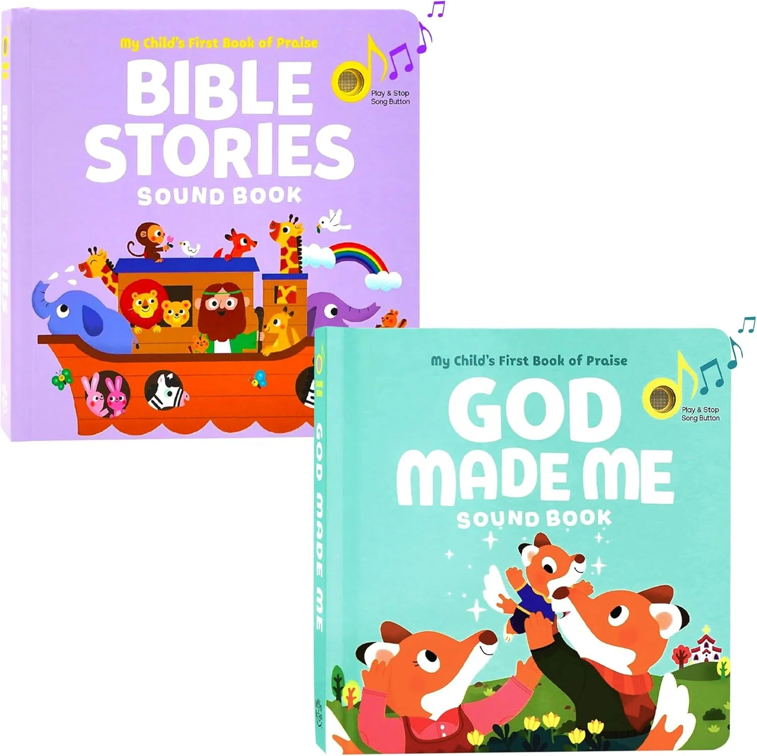 Bible Stories and God Made Me Bundle of 2 Books Christian Sound Books for Toddlers 1-3