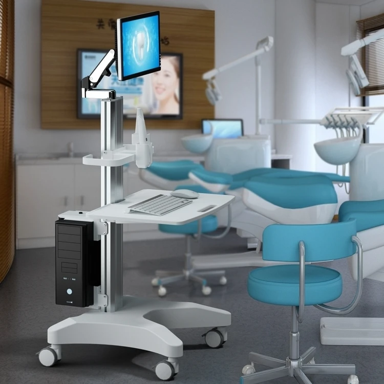 Medical Trolley Computer Cart with Steels Stand for Oral Scanner Medical Cart With Scanning instrument
