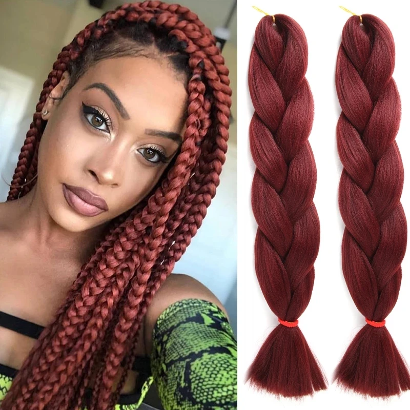 African Pure Color 100g 24 Inch Expression Hair Extention Crochet Braids Jumbo Synthetic Twist Braid Braiding Hair