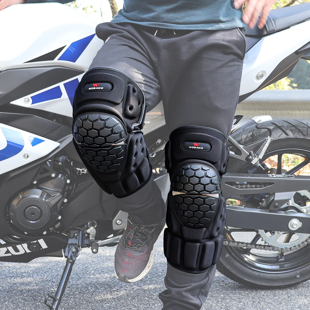WOSAWE Motorcycle Motocross Riding Cycling Skating Ski Knee Pads Bike Bicycle Knee Pads Protective Guards Adjustable