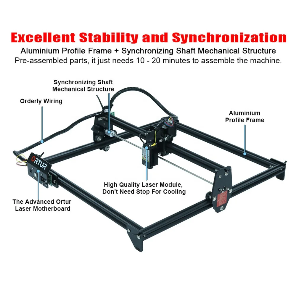 Ortur Laser Master 2 7W laser engraving machine 400 x 430 mm large engraving area CNC DIY Logo engraver machine