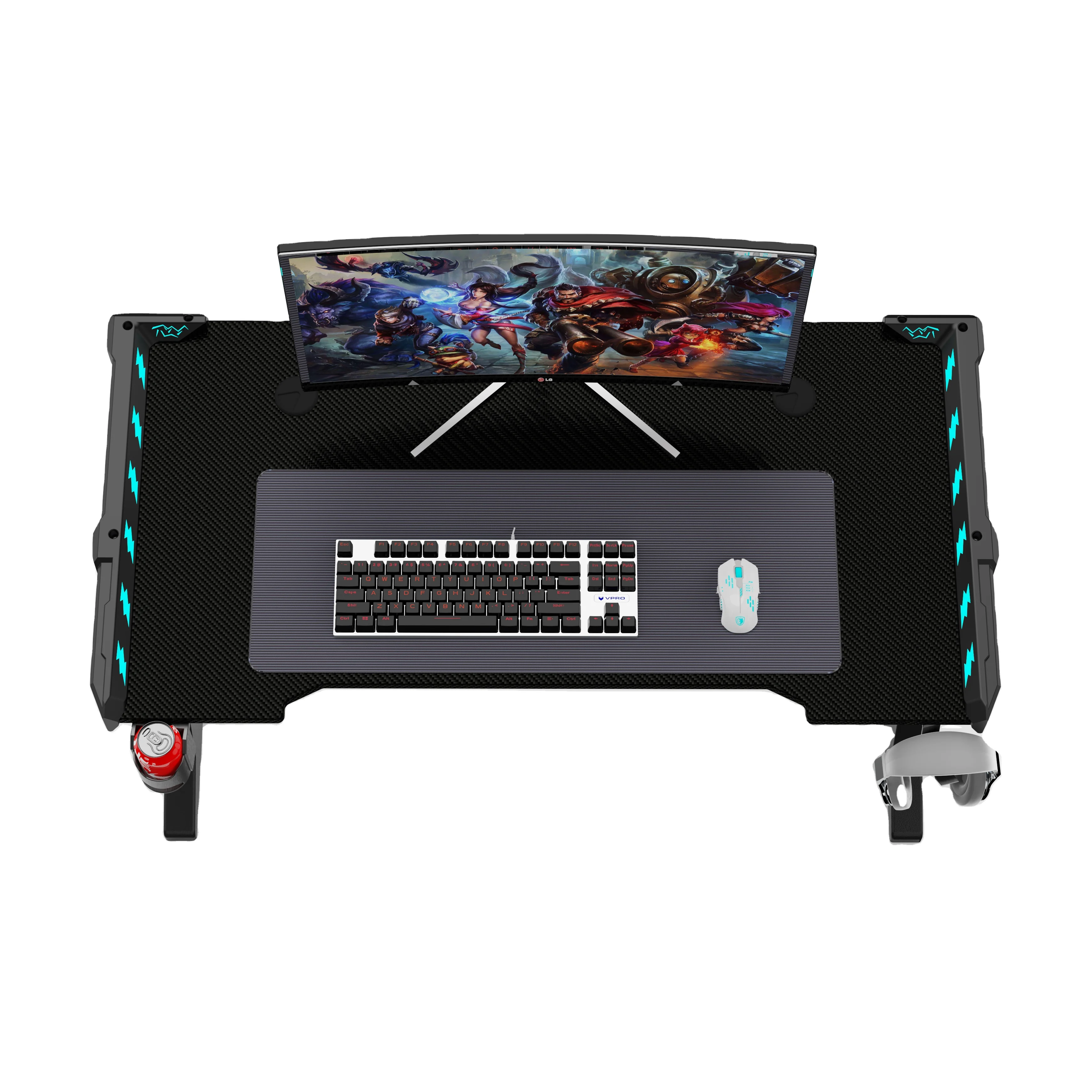 Игровой стол Bess с RGB E-sport компьютерный со светодиодной подсветкой настольный игровой