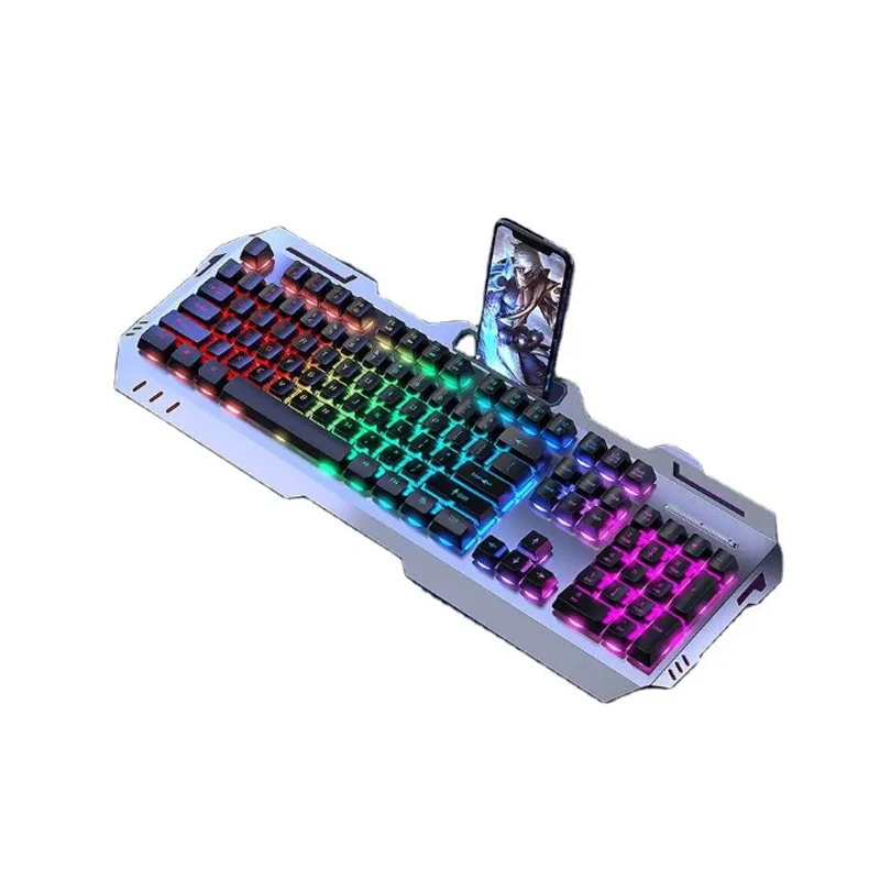 Hot mechanical tea axis feel keyboard and mouse set desktop laptop wired keyboard and mouse e-sports game RGB lit keyboard