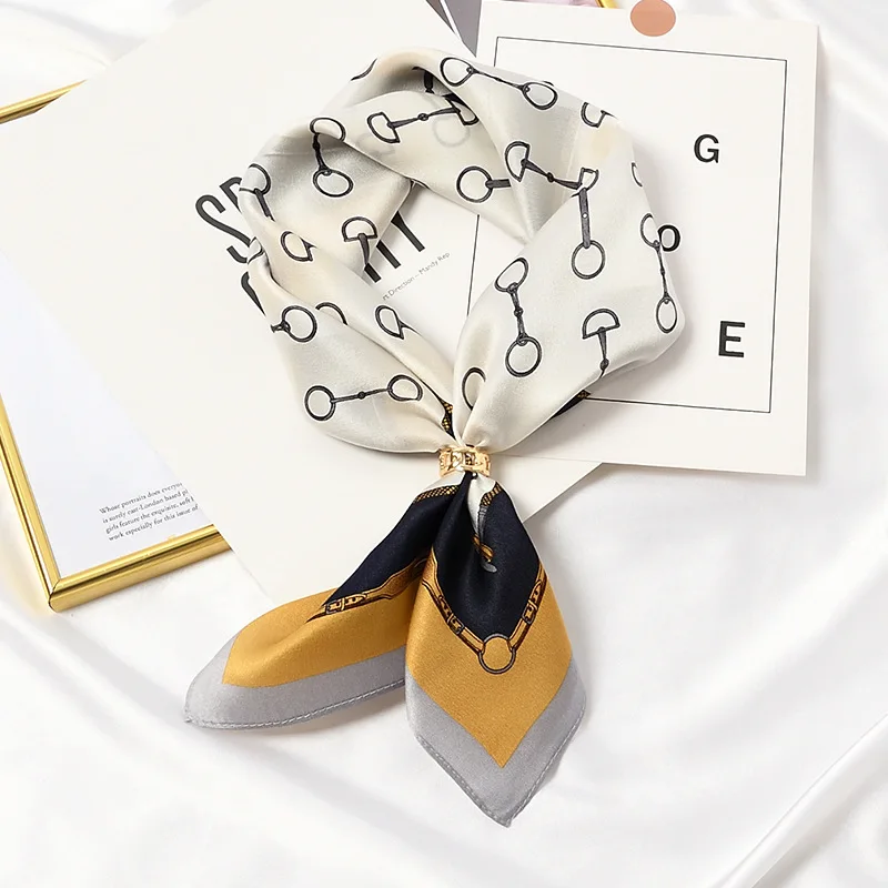 Wholesale Custom Printed Logo Digital Printing Mulberry Women Ladies Scarves Head Wrap Square Satin Silk Scarf