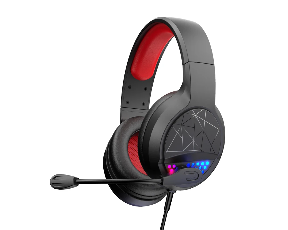 Hot selling Aikun  GH1200 surround sound pc laptop gamer wire rgb gaming headset with microphone