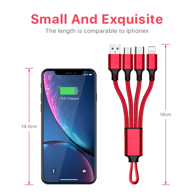 Оптовая продажа брелок для ключей 3 в 1 Зарядка 8pin Micro USB Тип C Металл USB кабель с логотипом