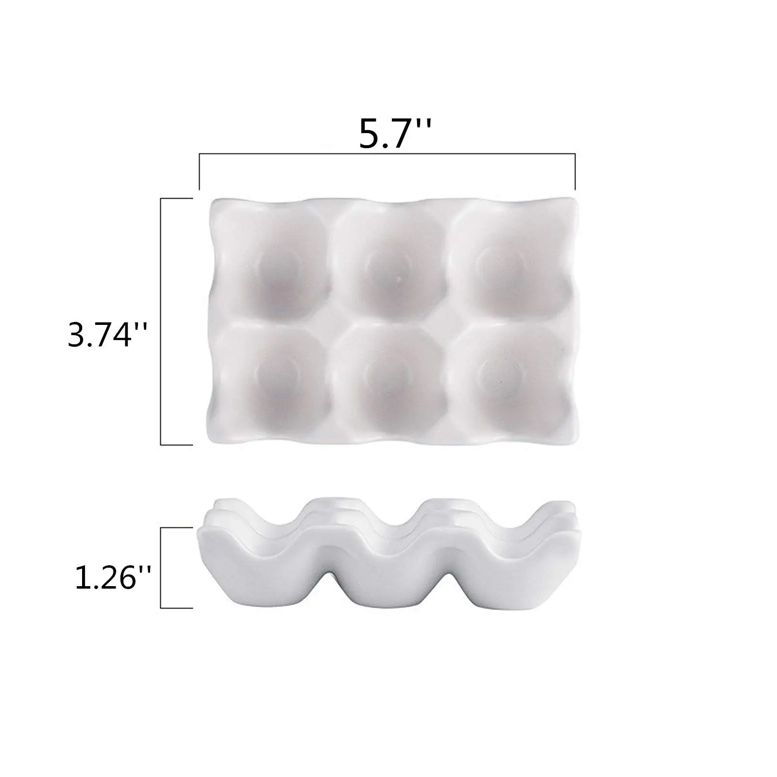 Factory Ceramic Egg Holder 6 Cups Chicken Egg Trays Egg Storage Organizer For Refrigerator Countertop Display