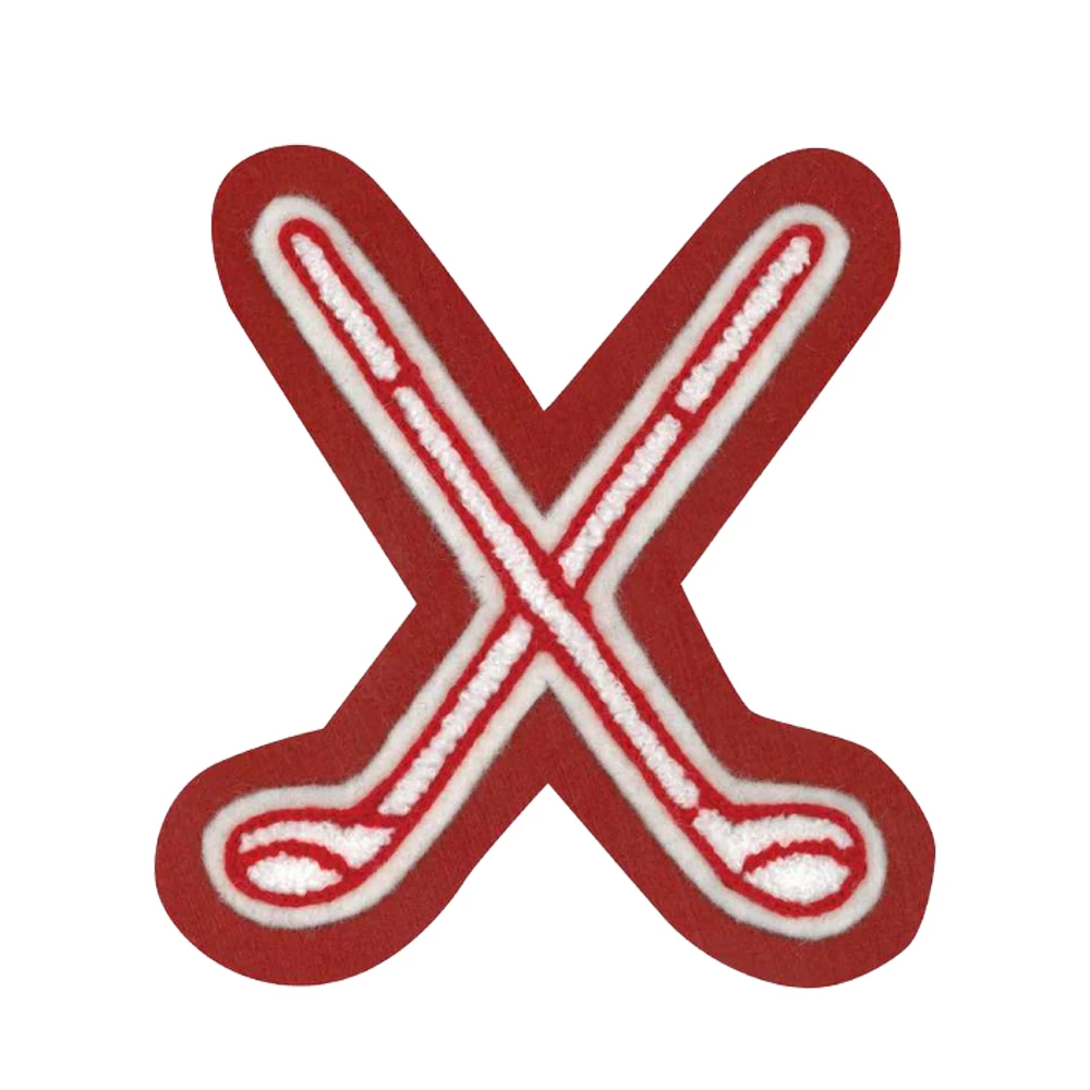 Golf cart sequin embroidered iron on patch custom disc golf sports chenille embroidery heat press patches For Clothing