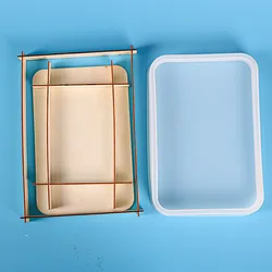 1140 г., лоток для пищевой эпоксидной смолы, силиконовая форма, «сделай сам», новая Большая квадратная пластина, полка для ювелирных изделий, форма