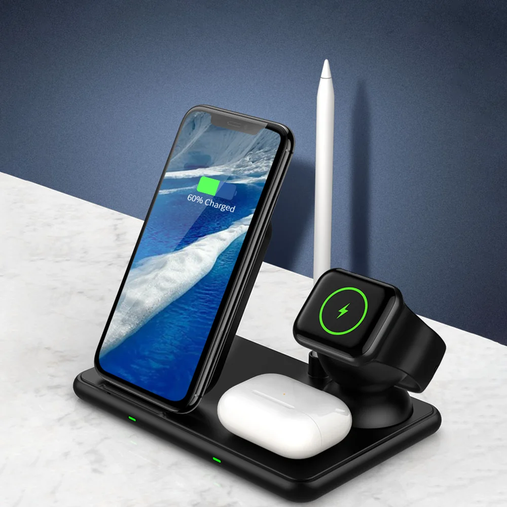 Лидер продаж Amazon, складной магнитный сотовый телефон на большие расстояния 10 Вт 15 Вт, 4 в 1, 3 в 1, быстрая Беспроводная зарядная станция Qi