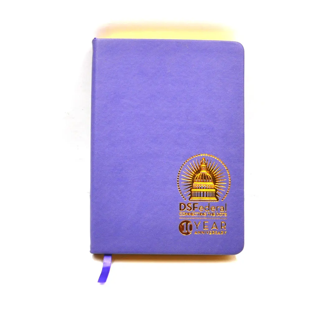 Hardcover Perfect Binding PU Leather Notebook Personalized Gold Edge Notepad
