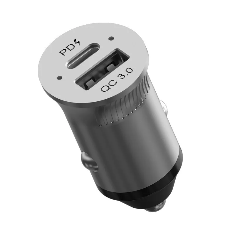 Car charger USB3.0+Type-C one to two mobile fast charging converter suitable for iPhone iPad Samsung etc
