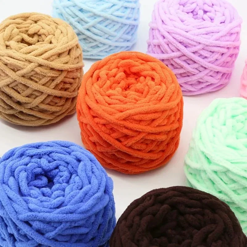 DIY Chunky Chenille Yarn Crochet Ice Wool Poly Nylon Chenille Yarn Hand Knitting Wholesale Yarn Chenille