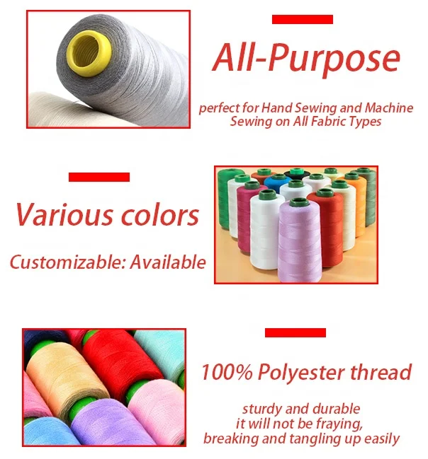 High Quality 100% Polyester Machine Sewing Thread 40s/2 For Clothes Leather Shoes