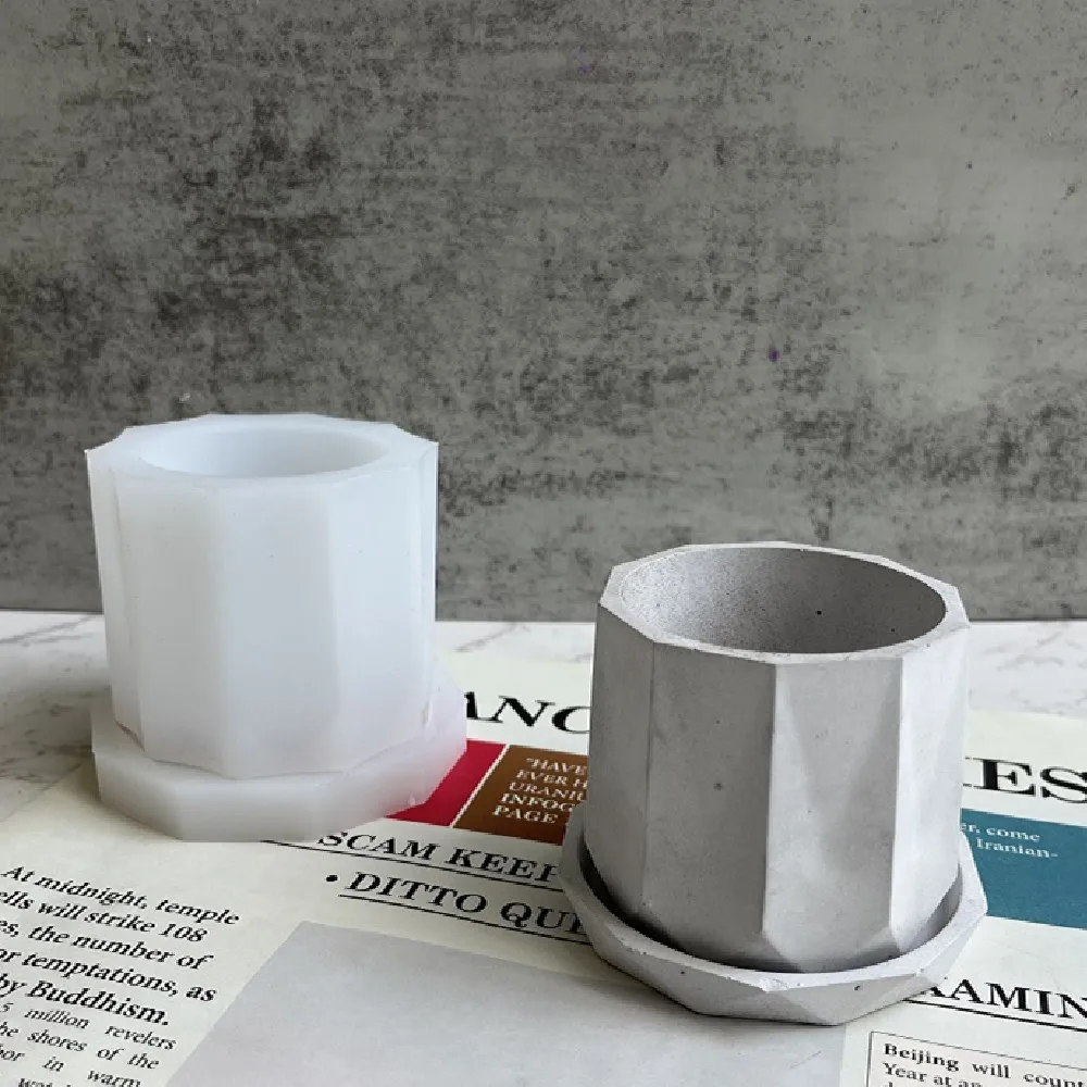 M3084 Concrete Planter Mold Pot Concrete Mold Storage Box Moulds With Base Epoxy Resin for Silicone Mold