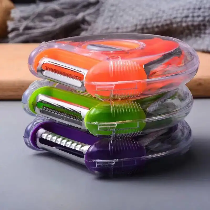 
3 In 1 Peeler Fruit & Vegetable Tools Stainless Steel Potato Melon grater Plastic Round Peeler Potato Peeler 