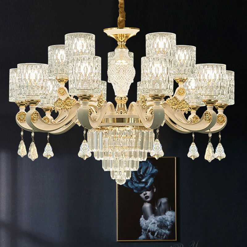 High Quality Zinc alloy Chandelier Modern Pendant Lamp K9 Crystal Indoor Hang Lighting For Home Hotel Restaurant Chandelier