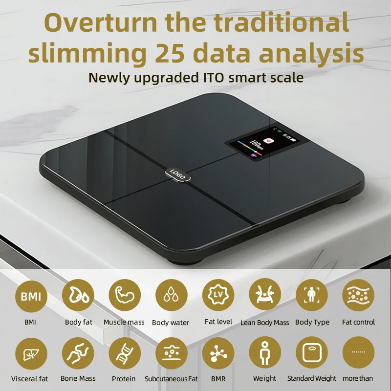 VA screen ITO coated glass body fat scale Bathroom scale new model apps connection scale