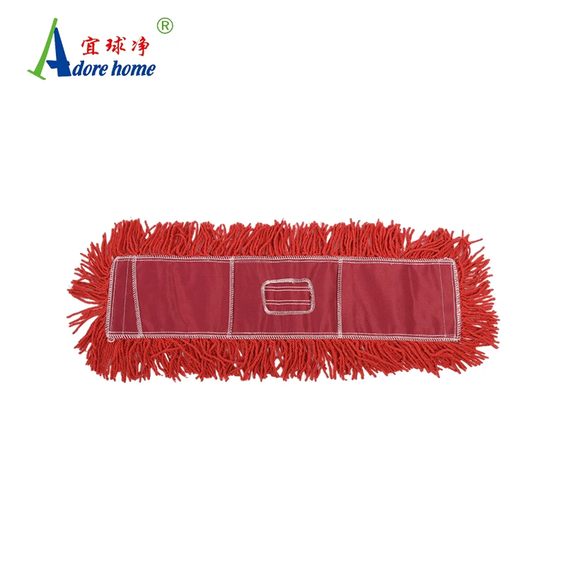 Good quality cotton flat floor mop commercial mop head popular in North America area industrial mop red blue green color