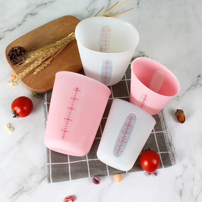 Recyclable Silicone Cup 250 - 500ml Silicone Measuring Cup Beaker For Making Silicone Expory Mold